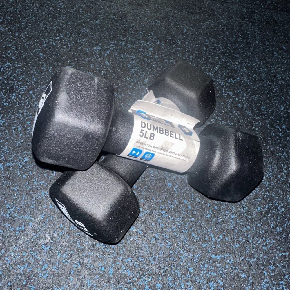 Series 8  Fitness Neoprene Feel Dumbbells Weights 2X 5Lb Total 10LBs Black